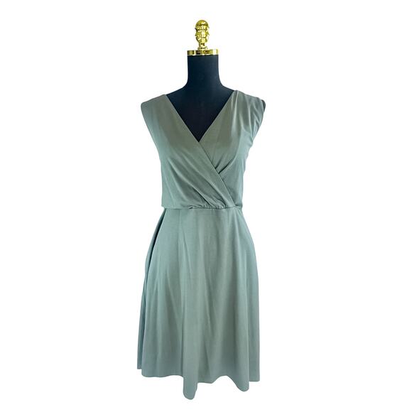 LOFT Hunter Green V-Neck Dress Size 16 | Sleeveless | - Picture 2 of 7